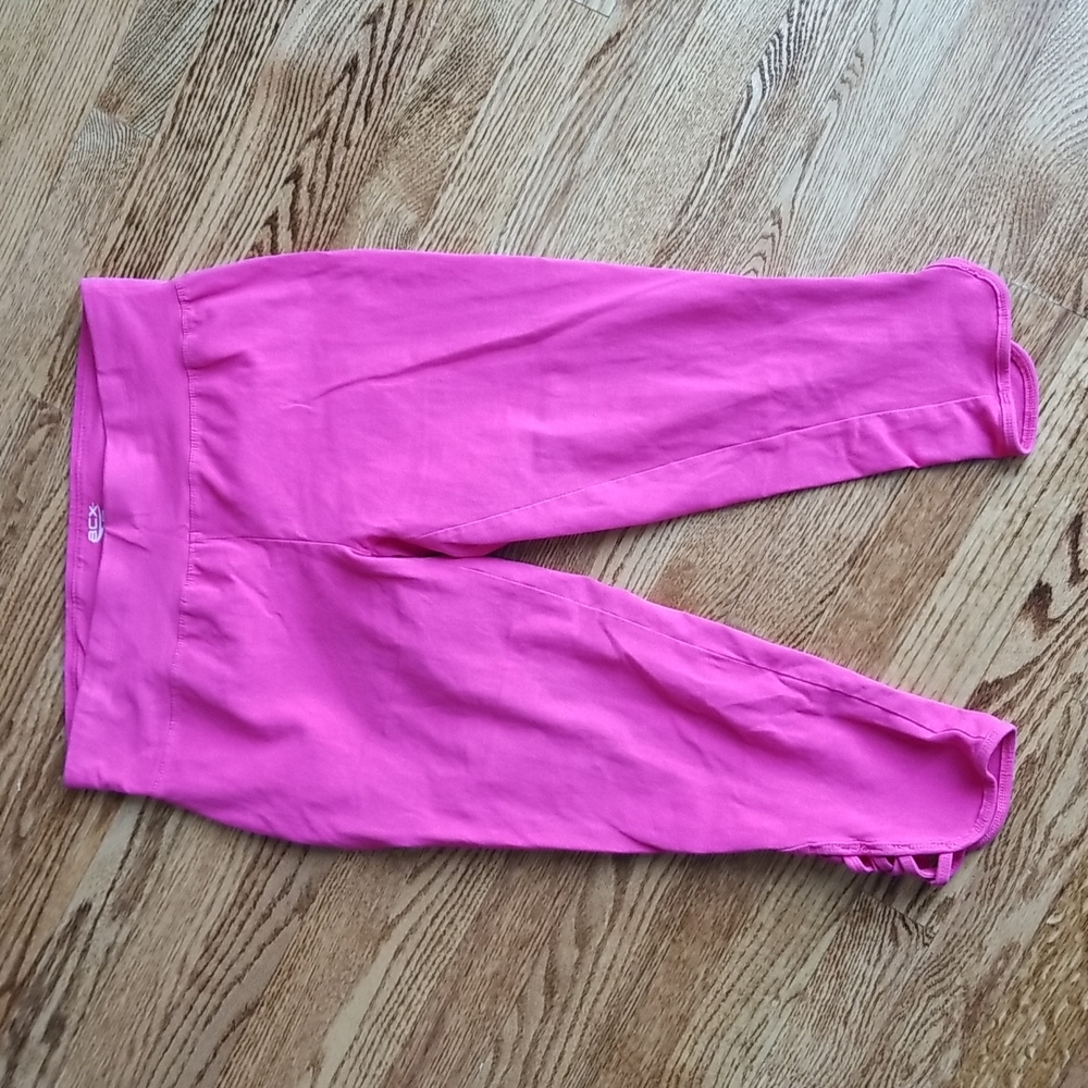 (L) acx active Colorful Cotton Blend Skinny Capri with Leg Details Athleisure
